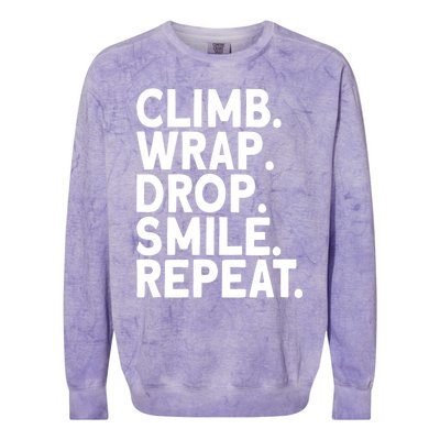 Aerialist Climb Warp Drop Smile Repeat Aerial Silks Cool Gift Colorblast Crewneck Sweatshirt