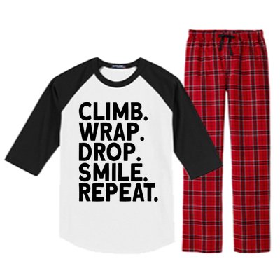 Aerialist Climb Warp Drop Smile Repeat Aerial Silks Cool Gift Raglan Sleeve Pajama Set