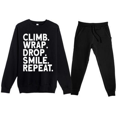 Aerialist Climb Warp Drop Smile Repeat Aerial Silks Cool Gift Premium Crewneck Sweatsuit Set