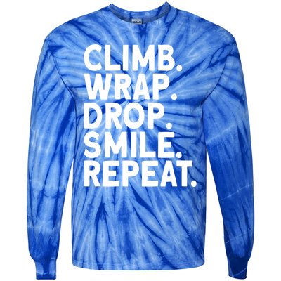 Aerialist Climb Warp Drop Smile Repeat Aerial Silks Cool Gift Tie-Dye Long Sleeve Shirt