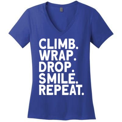 Aerialist Climb Warp Drop Smile Repeat Aerial Silks Cool Gift Women's V-Neck T-Shirt