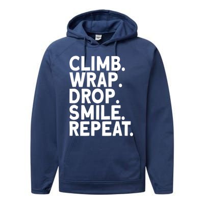 Aerialist Climb Warp Drop Smile Repeat Aerial Silks Cool Gift Performance Fleece Hoodie