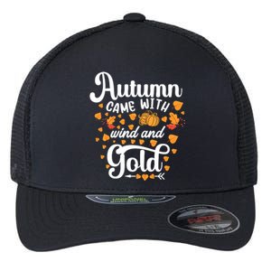 Autumn Came With Wind And Gold Graphic Flexfit Unipanel Trucker Cap