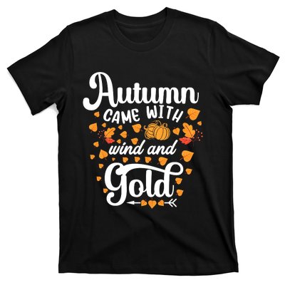 Autumn Came With Wind And Gold Graphic T-Shirt