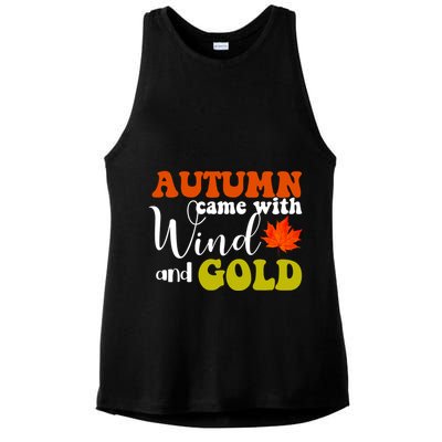 Autumn Came With Wind And Gold Ladies PosiCharge Tri-Blend Wicking Tank