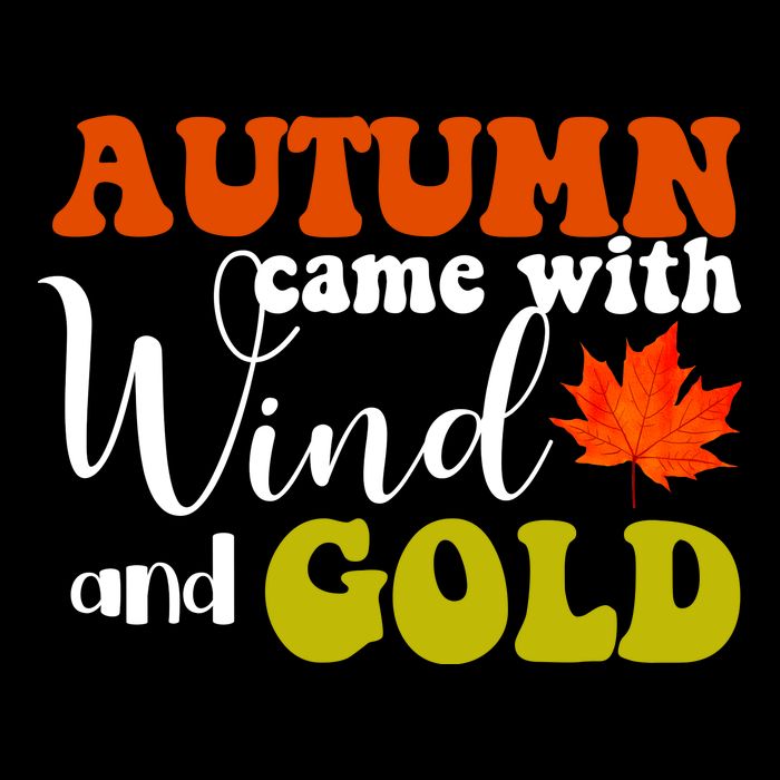 Autumn Came With Wind And Gold Drawstring Bag
