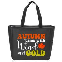Autumn Came With Wind And Gold Zip Tote Bag