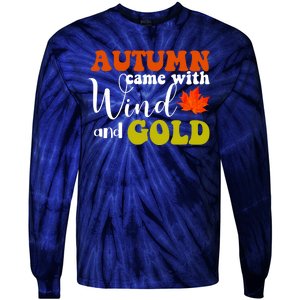 Autumn Came With Wind And Gold Tie-Dye Long Sleeve Shirt