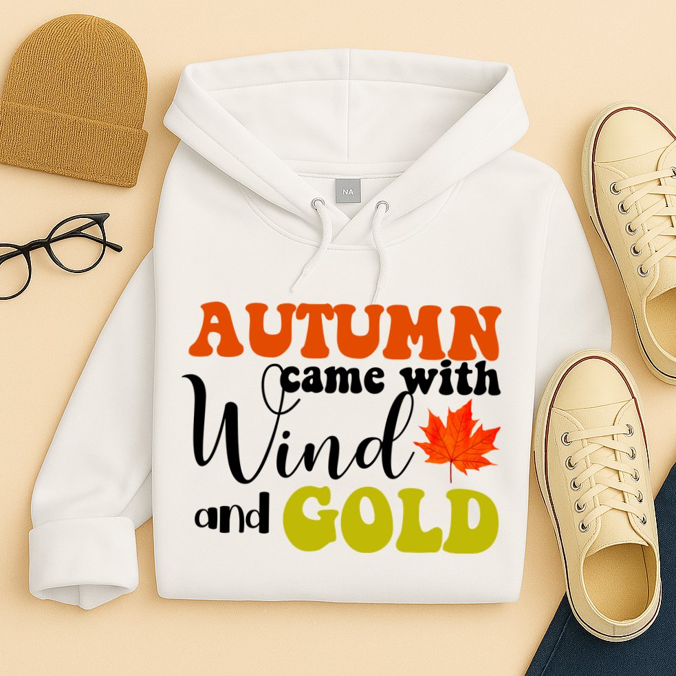 Autumn Came With Wind And Gold Hoodie