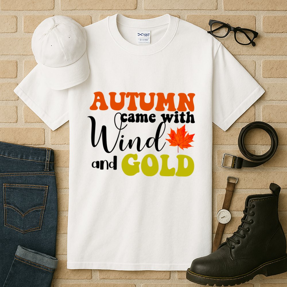 Autumn Came With Wind And Gold Tall T-Shirt