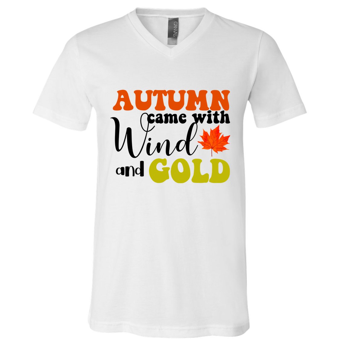 Autumn Came With Wind And Gold V-Neck T-Shirt