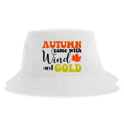 Autumn Came With Wind And Gold Sustainable Bucket Hat