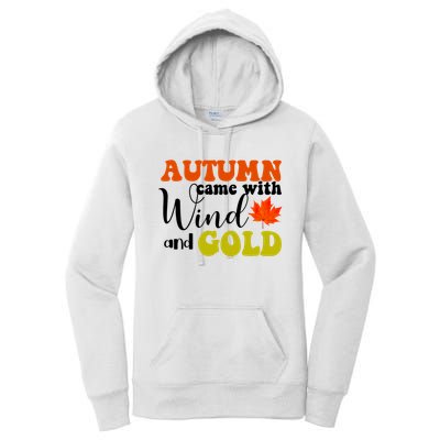 Autumn Came With Wind And Gold Women's Pullover Hoodie