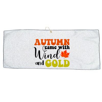 Autumn Came With Wind And Gold Large Microfiber Waffle Golf Towel