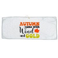 Autumn Came With Wind And Gold Large Microfiber Waffle Golf Towel