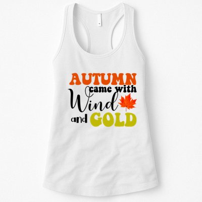Autumn Came With Wind And Gold Womens Tank Top