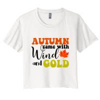 Autumn Came With Wind And Gold Crop Top
