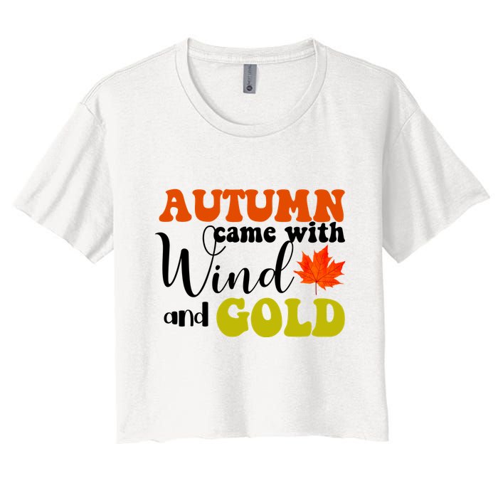 Autumn Came With Wind And Gold Crop Top
