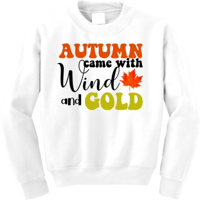 Autumn Came With Wind And Gold Kids Sweatshirt