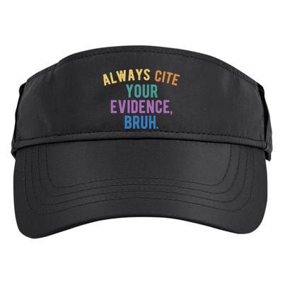 Always Cite Your Evidence Bruh Funny English Teacher Adult Drive Performance Visor