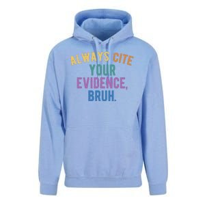 Always Cite Your Evidence Bruh Funny English Teacher Unisex Surf Hoodie