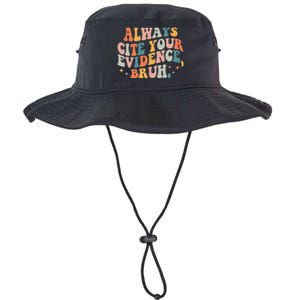 Always Cite Your Evidence Bruh Funny Retro English Teacher Legacy Cool Fit Booney Bucket Hat