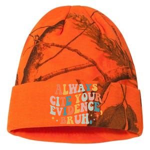 Always Cite Your Evidence Bruh Funny Retro English Teacher Kati Licensed 12" Camo Beanie