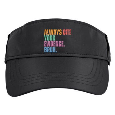 Always Cite Your Evidence Bruh Funny Retro Vintage Adult Drive Performance Visor