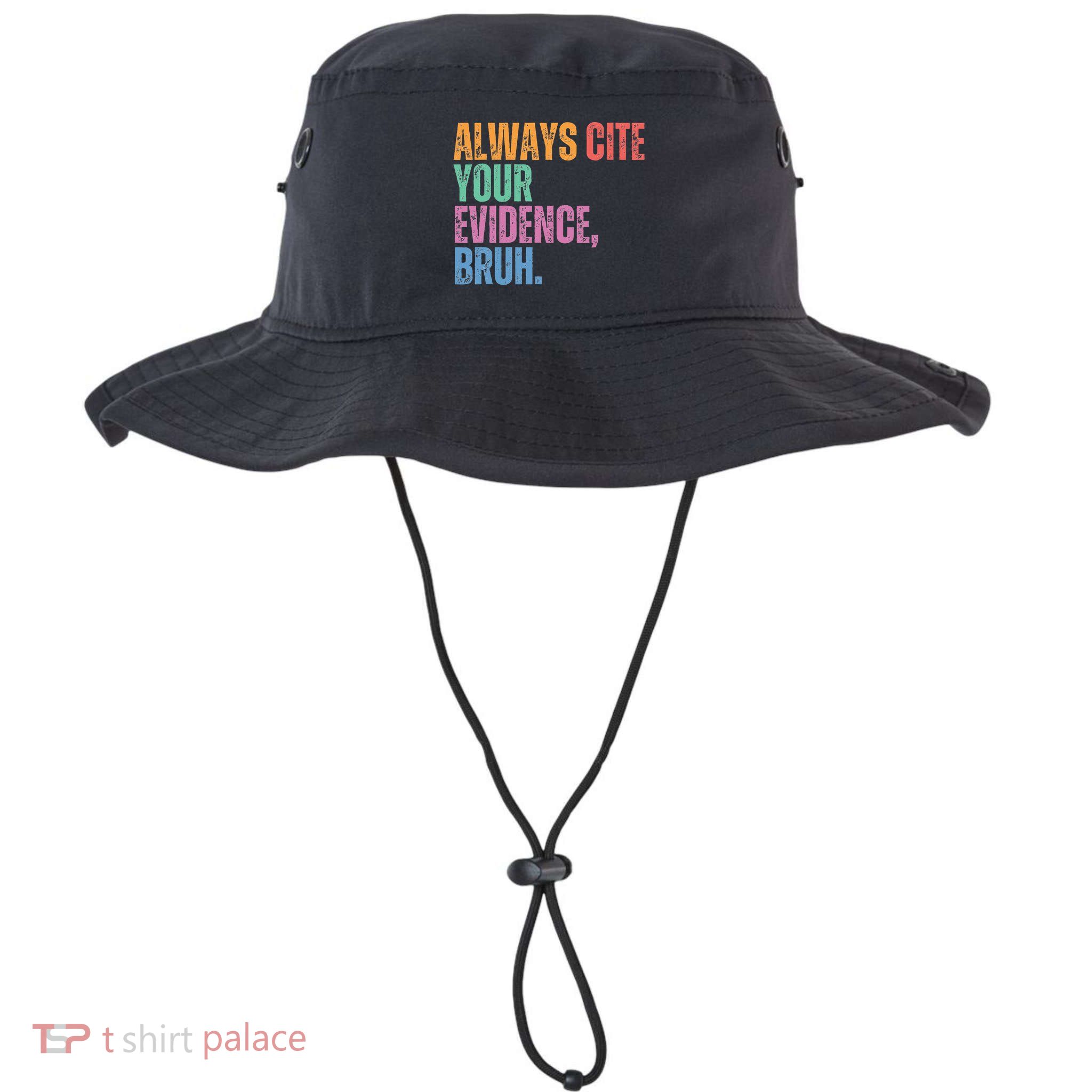 Always Cite Your Evidence Bruh Funny Retro Vintage Bucket Hat