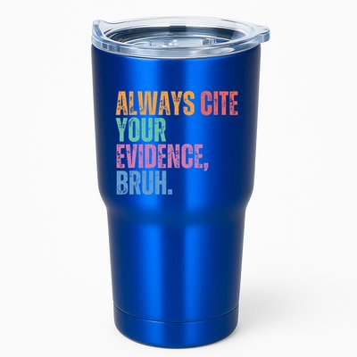 Always Cite Your Evidence Bruh Funny Retro Vintage Tumbler
