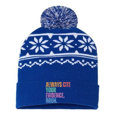 Always Cite Your Evidence Bruh Funny Retro Vintage USA-Made Snowflake Beanie