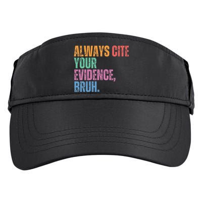 Always Cite Your Evidence Bruh Funny Retro Vintage Adult Drive Performance Visor