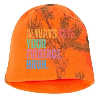 Always Cite Your Evidence Bruh Funny Retro Vintage Kati - Camo Knit Beanie