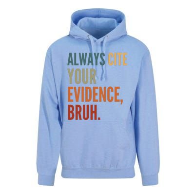 Always Cite Your Evidence Bruh Funny Retro Vintage Unisex Surf Hoodie