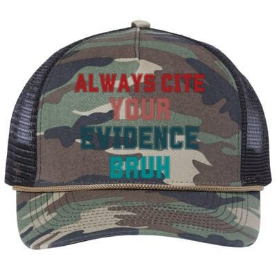 Always Cite Your Evidence Bruh Retro Rope Trucker Hat Cap