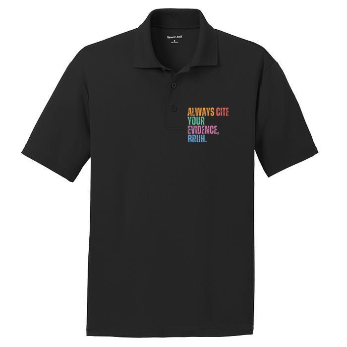 Always Cite Your Evidence Bruh Funny Retro Vintage PosiCharge RacerMesh Polo