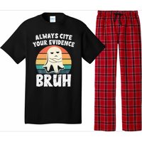 Always Cite Your Evidence Bruh Halloween English Teacher Pajama Set