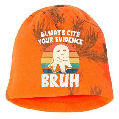 Always Cite Your Evidence Bruh Halloween English Teacher Kati - Camo Knit Beanie