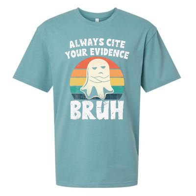 Always Cite Your Evidence Bruh Halloween English Teacher Sueded Cloud Jersey T-Shirt