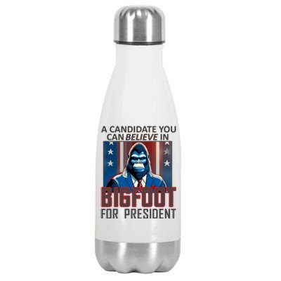 A Candidate You Can Believe In. Bigfoot For President Stainless Steel Insulated Water Bottle