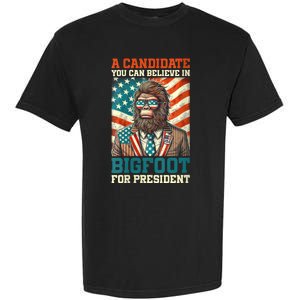 A Candidate You Can Believe In Bigfoot For President 2024 Garment-Dyed Heavyweight T-Shirt