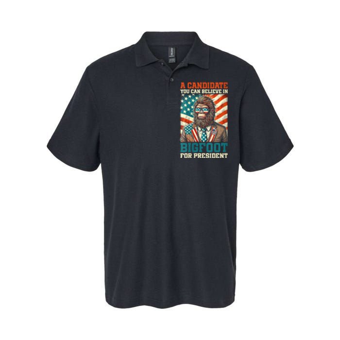 A Candidate You Can Believe In Bigfoot For President 2024 Softstyle Adult Sport Polo