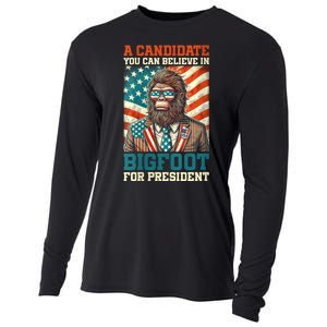 A Candidate You Can Believe In Bigfoot For President 2024 Cooling Performance Long Sleeve Crew