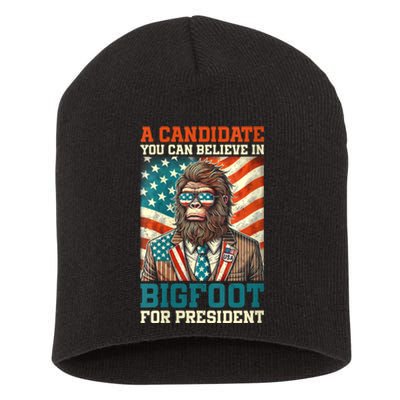 A Candidate You Can Believe In Bigfoot For President 2024 Short Acrylic Beanie