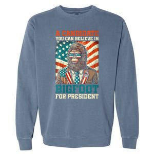 A Candidate You Can Believe In Bigfoot For President 2024 Garment-Dyed Sweatshirt