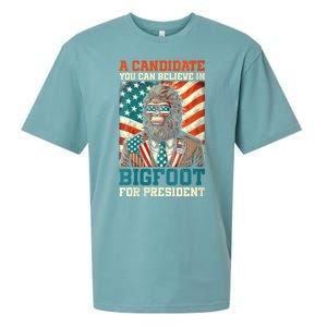 A Candidate You Can Believe In Bigfoot For President 2024 Sueded Cloud Jersey T-Shirt