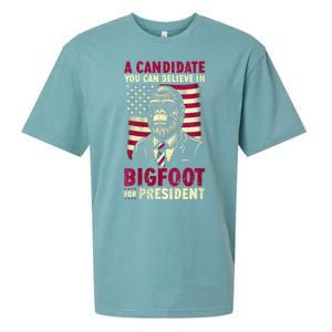 A Candidate You Can Believe In Bigfoot For President 2024 Sueded Cloud Jersey T-Shirt