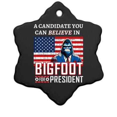 A Candidate You Can Believe In. Bigfoot For President Ceramic Star Ornament