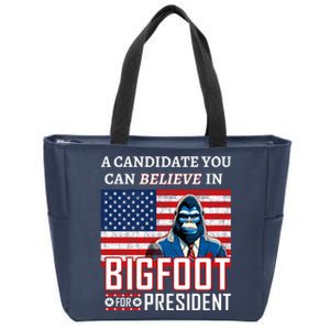 A Candidate You Can Believe In. Bigfoot For President Zip Tote Bag