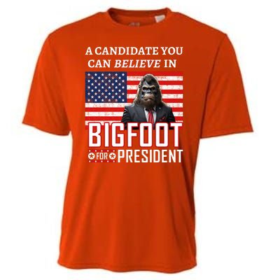 A Candidate You Can Believe In. Bigfoot For President Cooling Performance Crew T-Shirt